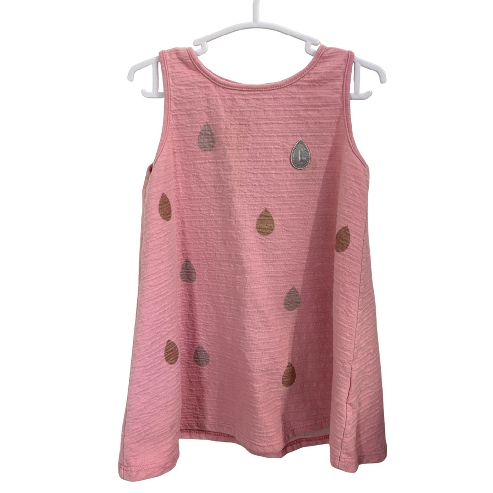 Pink Sleeveless Girls Dress with Teardrop Pattern Silver and Gold 18 months